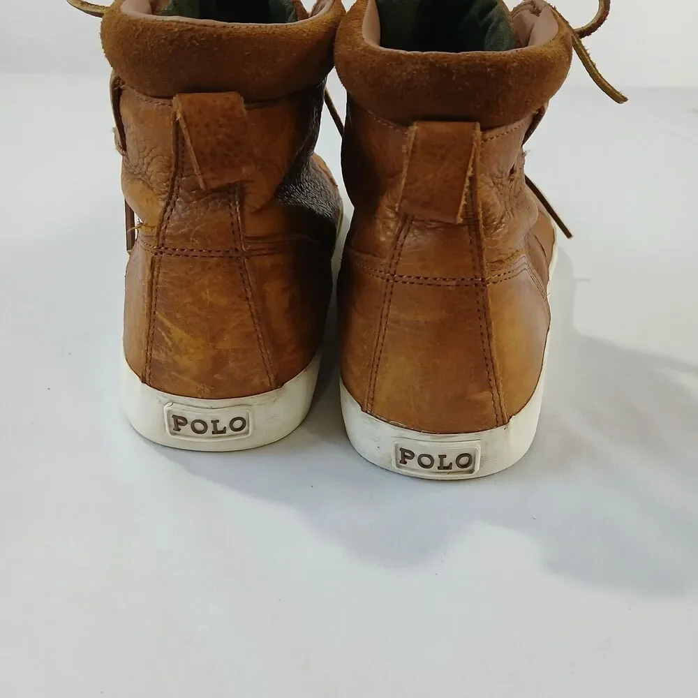Polo Ralph Lauren Tedd Chukka Boots Mens 11.5 D Pull Up Grain Leather Ankle Shoe